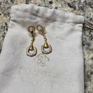 Kendra Scott Gold and Silver Textured Earrings